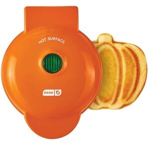 DASH Mini Maker for Individual Waffles, Hash Browns,
4”, Orange Pumpkin- NWT